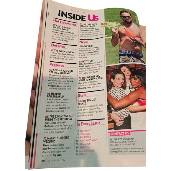 US Weekly Magazine Aug 11 2014 Sofia Vergara Joe Manganiello Beyonce Naya Rivera - Picture 3 of 4
